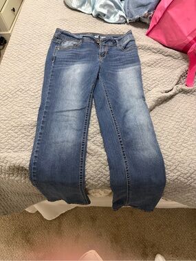 Wallflower Women's straight leg Jeans - dark Blue Wash